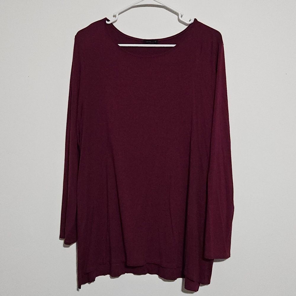 J Jill Wearever Tunic Top Womens Size‎ XL Petite Long Sleeve Stretch Pullover